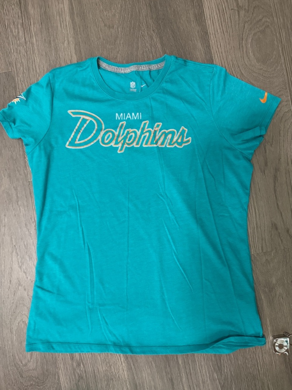 Nike Teal Miami Dolphins Script Logo Short Sleeve Tee
